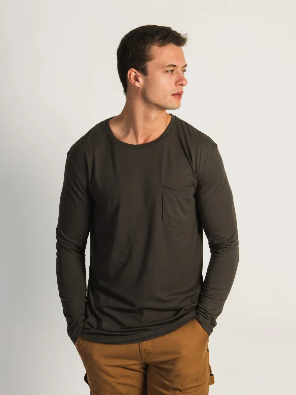 LONGLINE LONG SLEEVE TEE - CHARCOAL