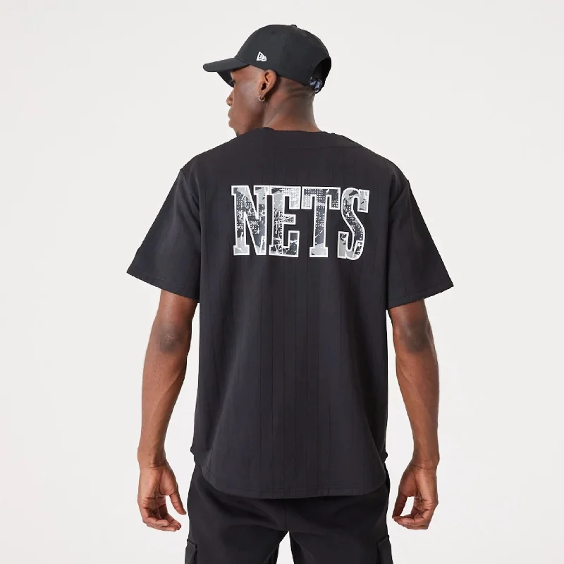 Brooklyn Nets NBA Infill Team Logo Black Jersey