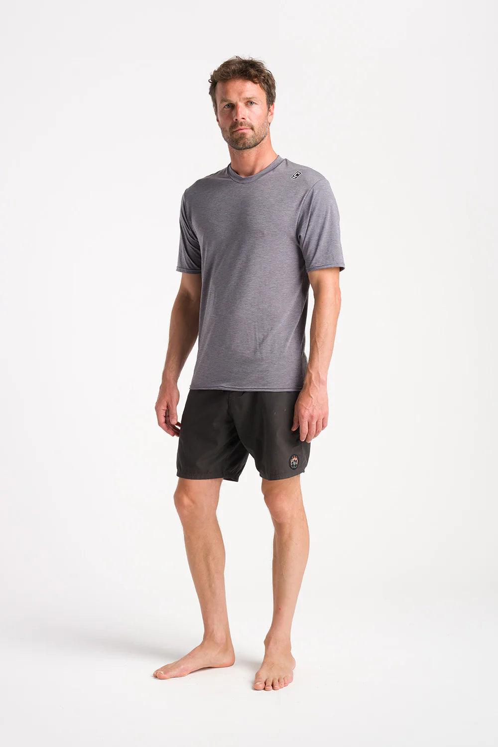 C-Skins Nuwave UV Mens SS Surf Rash Tee Deep Grey