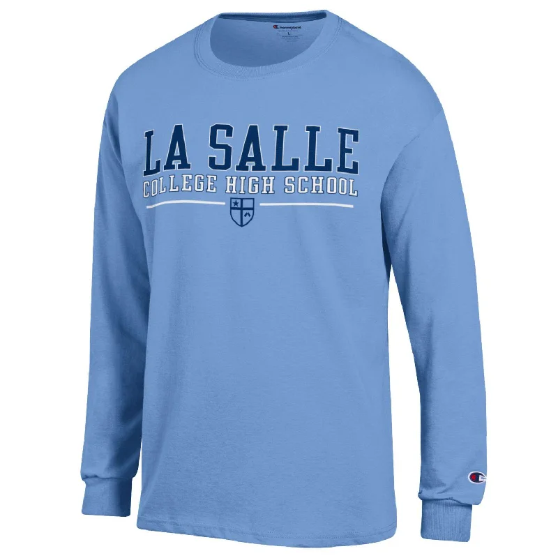 Champion L/S LSCHS over sheild-light blue : XLarge