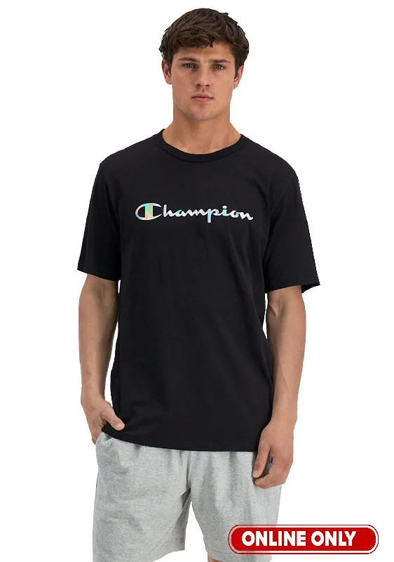 Champion Mens Foil Tee <BR> AV8MN BLK