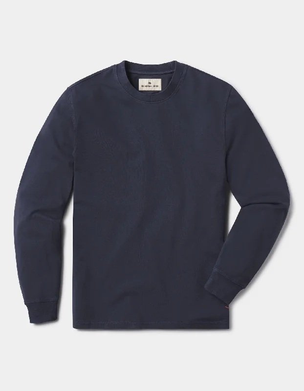 Lennox Jersey Long Sleeve Tee in Navy