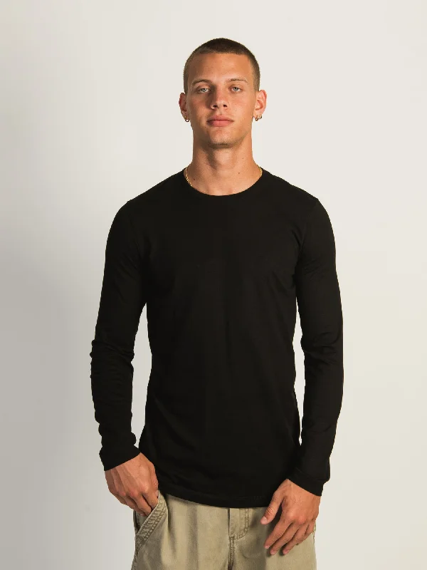 LONG SLEEVE CREWNECK TEE- BLACK