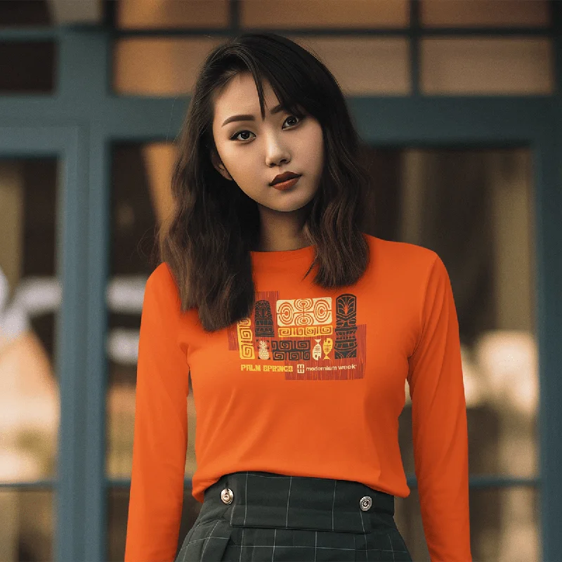 Modernism Week Tiki Unisex Long Sleeve (Orange)