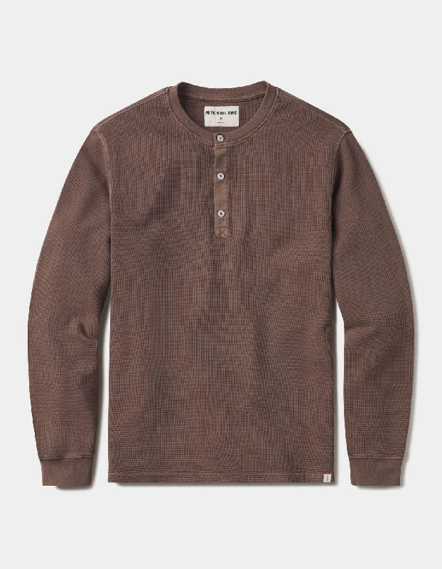 Vintage Thermal Henley in Cedar