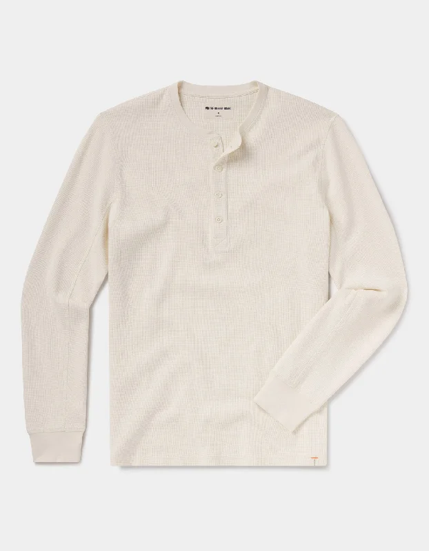 Vintage Thermal Mountain Henley in Ivory