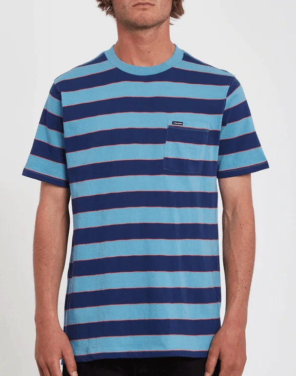 Volcom Maxer Stripe Crew Tee Blueprint