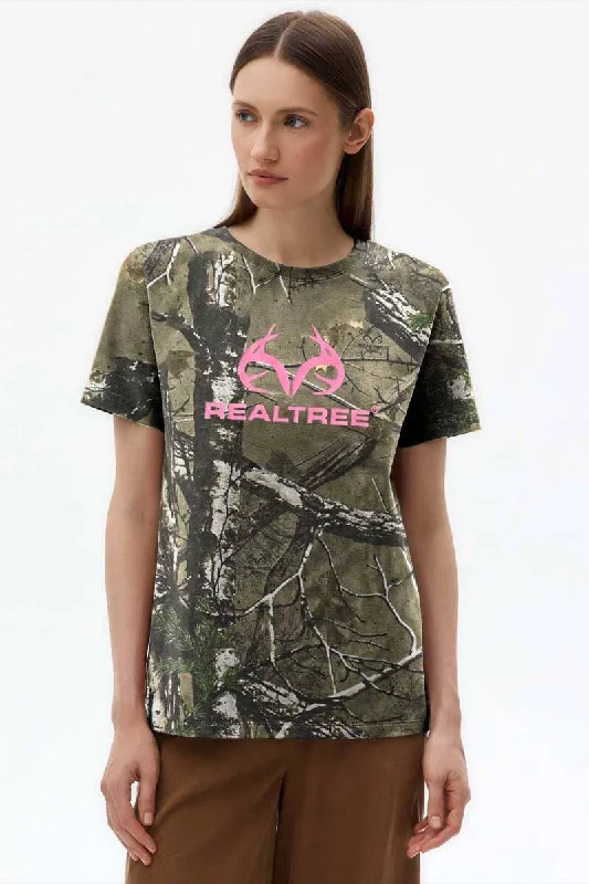 RT Women's Camo Design Real Tree Printed Tee Shirt