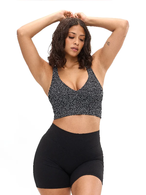 Alpha Sports Bra - Black Bossy Print