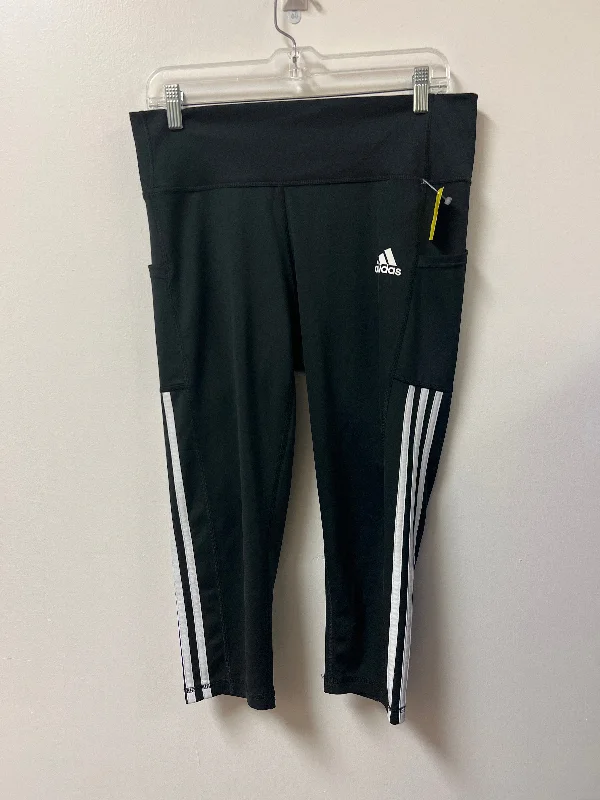 Athletic Leggings By Adidas In Black, Size: L