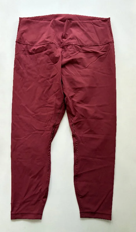 Athletic Leggings By Lululemon In Burgundy, Size: Xl