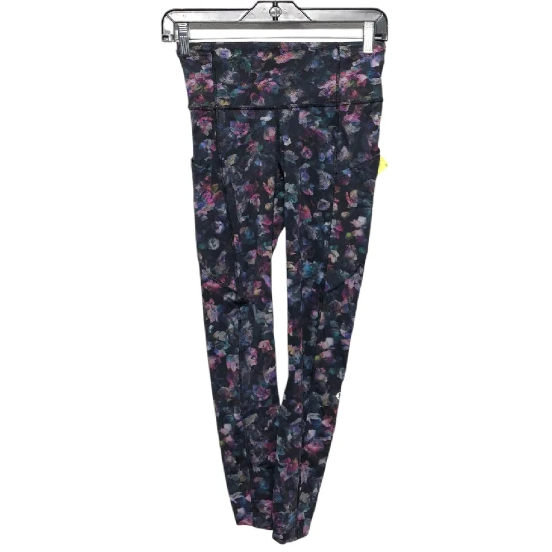 Athletic Leggings By Lululemon In Floral Print, Size: 4