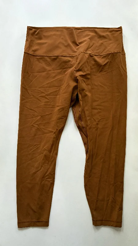 Athletic Leggings By Lululemon In Rust, Size: Xl