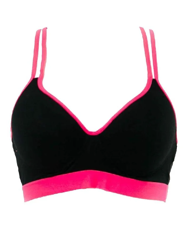 Black & Hot Pink Sports Bra