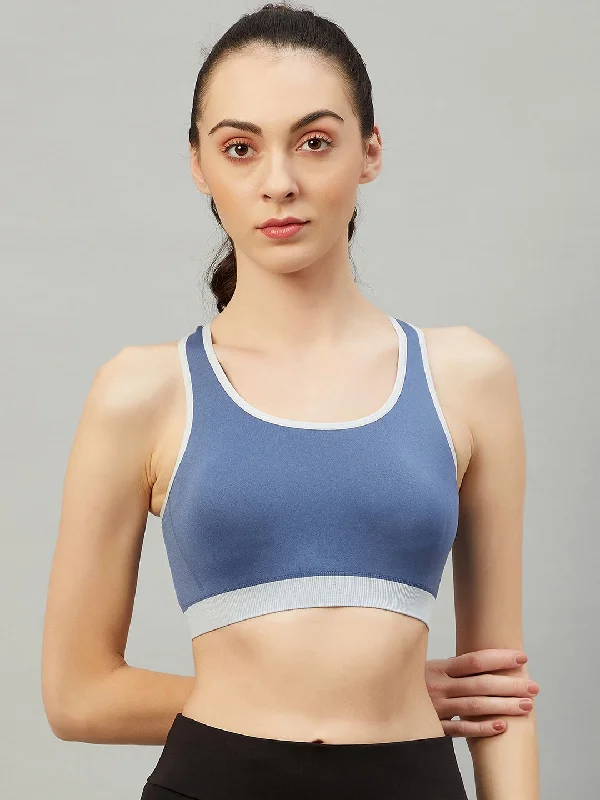 Seamless Sports Bra For Girls - Blue