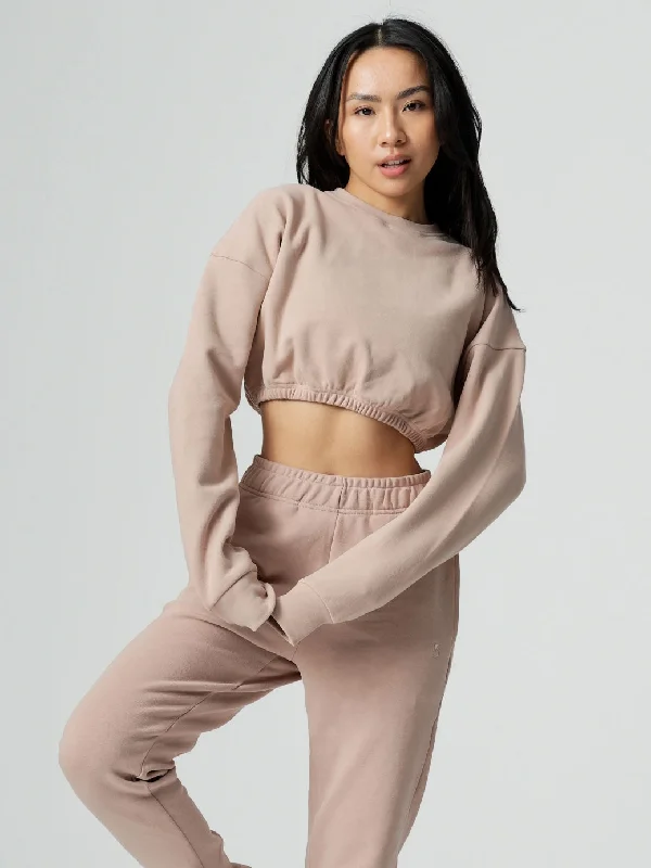 Cloud Long Sleeve Crop - Mauve