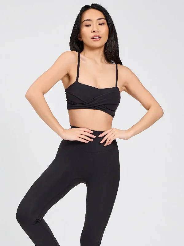 Ivy Wrap Sports Bra - Onyx Black