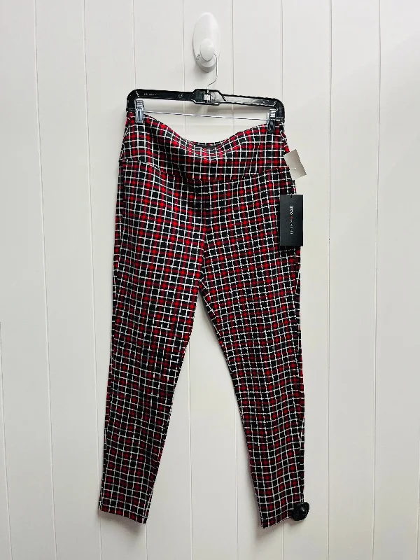 Pants Leggings By Intro In Black & Red, Size: L