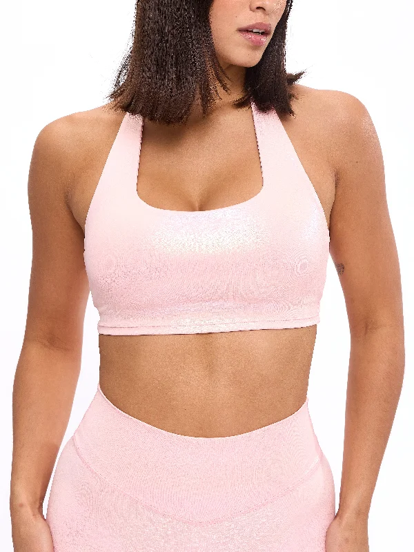 Revolution Halter Crop V2 - Pink Holographic