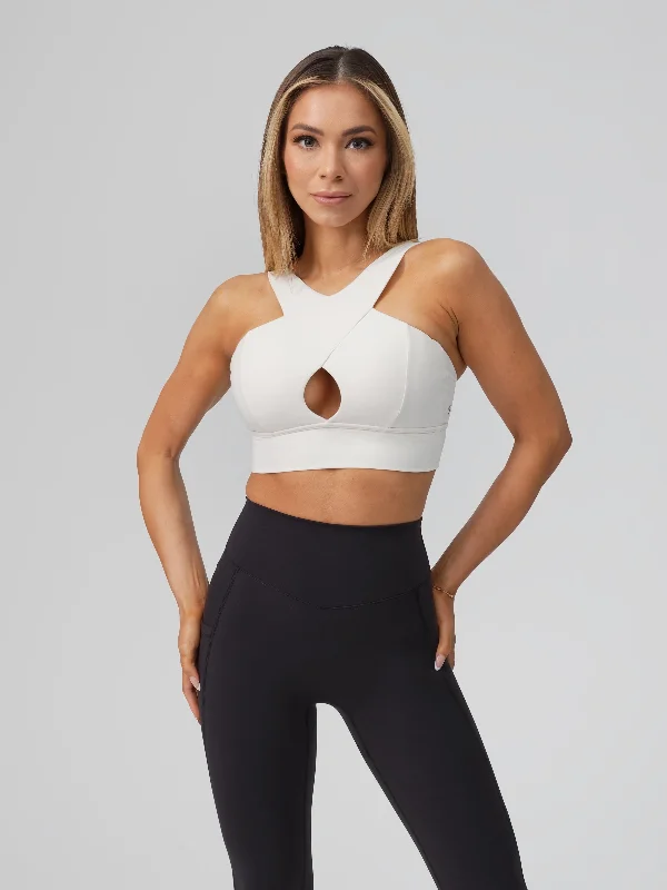 Harmony Halter Sports Bra - Ivory