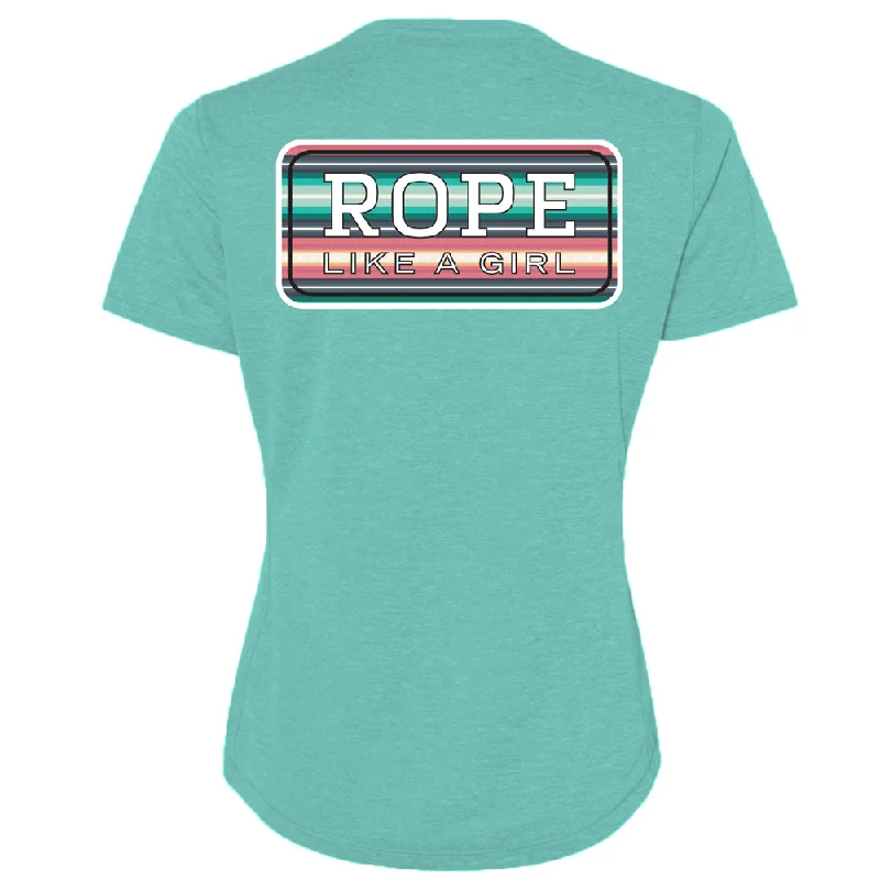 "Bodega" Turquoise Heather w/Teal & Peach T-shirt