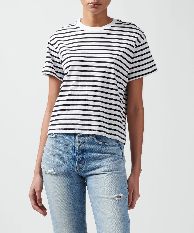 Classic Jersey Short Sleeve Boy Tee - Black/ White Stripe