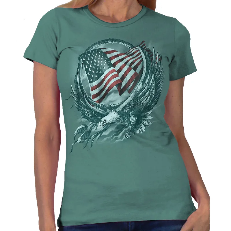 Hot Leathers GLC1542 Hoop Eagle Ladies T-Shirt