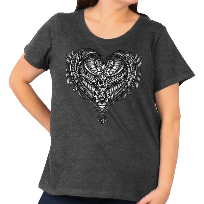 Hot Leathers GLD1507 Ornate Angel Wings Curvy Ladies T-Shirt