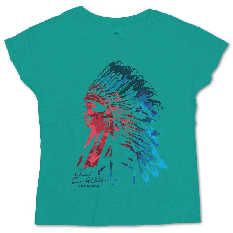 "Quanah" Turquoise T-shirt w/Multi Color