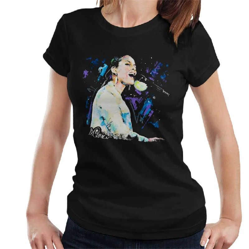 Sidney Maurer Original Portrait Of Alicia Keys Women's T-Shirt