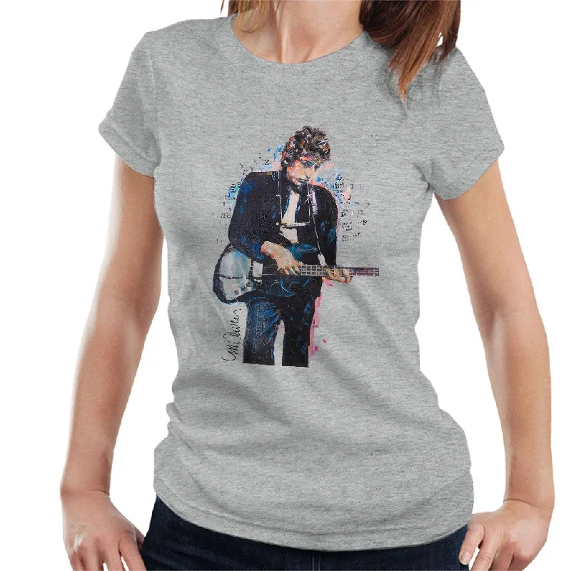 Sidney Maurer Original Portrait Of Bob Dylan On Bass Women's T-Shirt