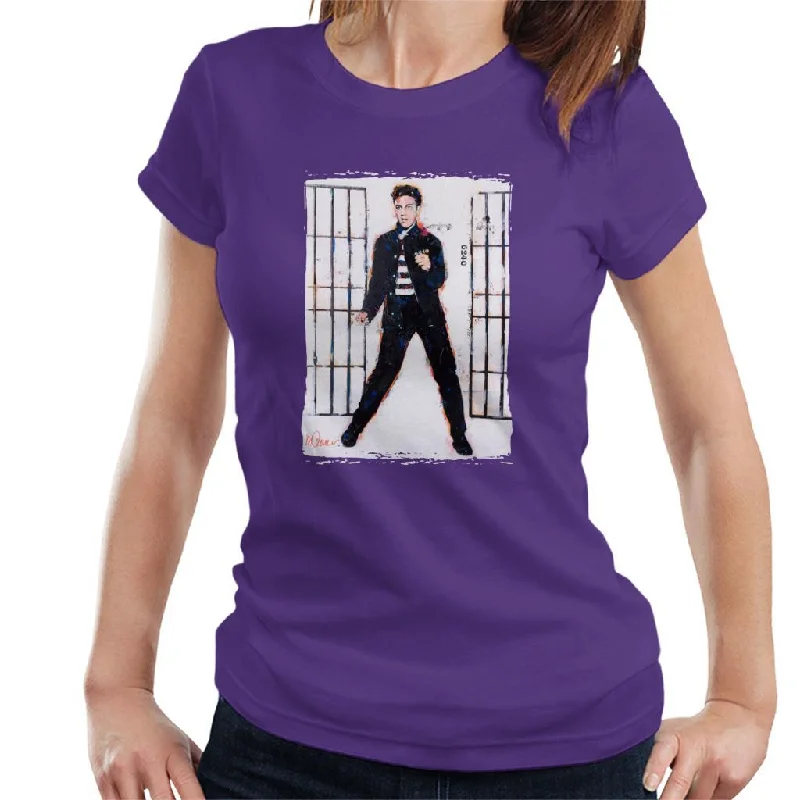 Sidney Maurer Original Portrait Of Elvis Presley Jailhouse Rock Women's T-Shirt