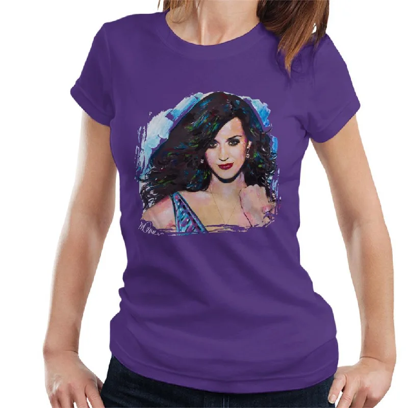 Sidney Maurer Original Portrait Of Katy Perry Long Hair Women's T-Shirt