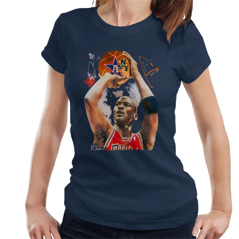 Sidney Maurer Original Portrait Of Michael Jordan Bulls Red Jersey Women's T-Shirt