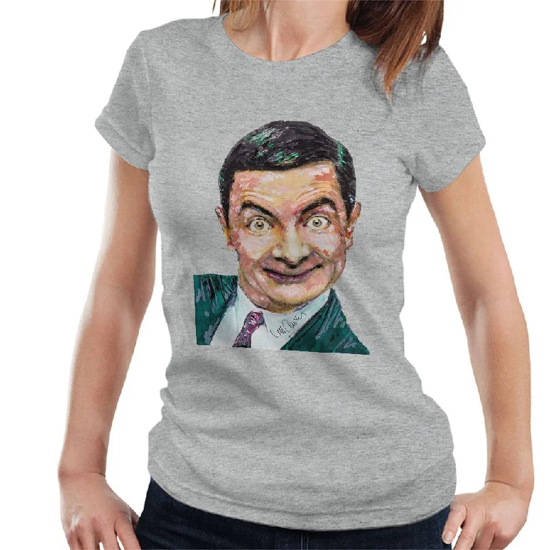 Sidney Maurer Original Portrait Of Mr Bean Rowan Atkinson Women's T-Shirt