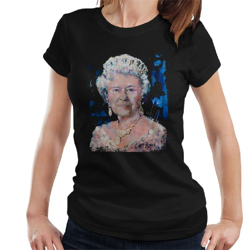 Sidney Maurer Original Portrait Of Queen Elizabeth II Women's T-Shirt