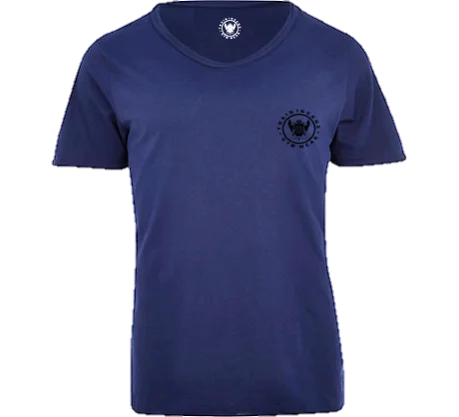 TI Signature Wide Neck T-Shirt - Navy