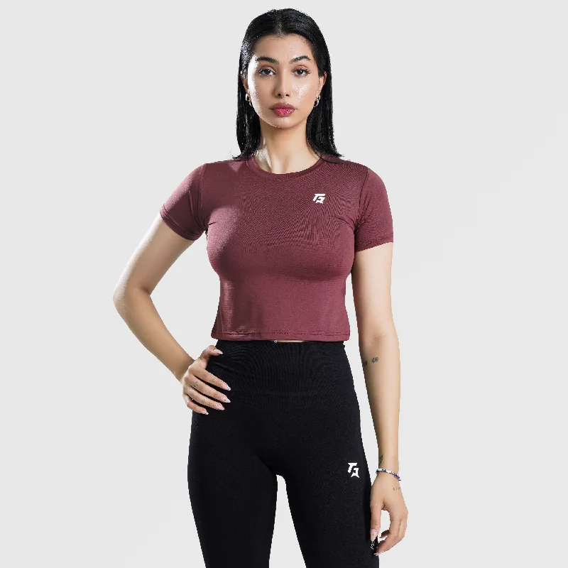 W024 Cropped Tee (Maroon)