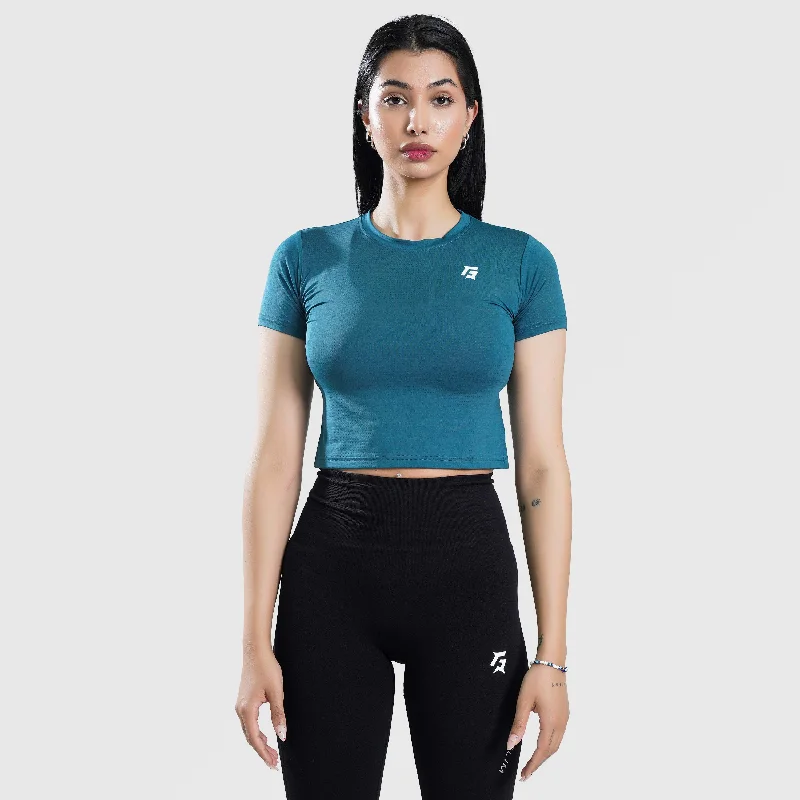 W024 Cropped Tee (Teal)